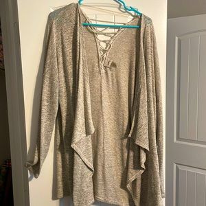 Cream open front cardigan